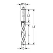 MW-P058- Tömör vídiás zsákfúrók lekerekített elővágóval D=3-8 mm LT=57-70 A=10 (bal) 