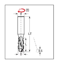MW Gyémánt felsőmaró D=12-20 mm L=26-52
