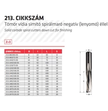 UC Tömör spirálmaró D=8-20 I=22-75 Z=3 (negatív simító)