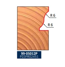 99-FR Pro felsőmaró ablakprofil D:38x15,5; H:53,5; A:12; R:6; Z:2 