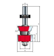 99-FR Pro felsőmaró ablakprofil D:34x35,9; H:78,4; A:12; R:6; C:22; Z:2 