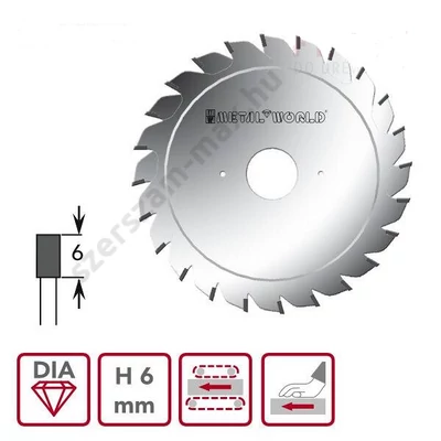 Metal World gyémánt elővágó D:125x2,8-3,6x20 Z:12+12 (Kéttestű/osztott)